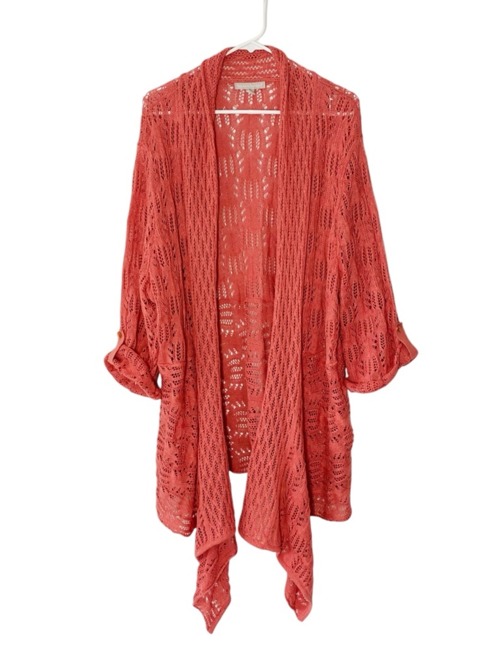 WOMAN WITHIN Crochet Waterfall Cardigan